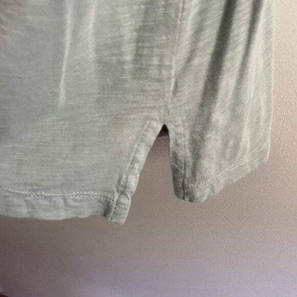 J.Jill Women M Green Cotton Modal Slub Crochet Trim V-Neck 3/4 Sleeves Tunic Top - Picture 4 of 11